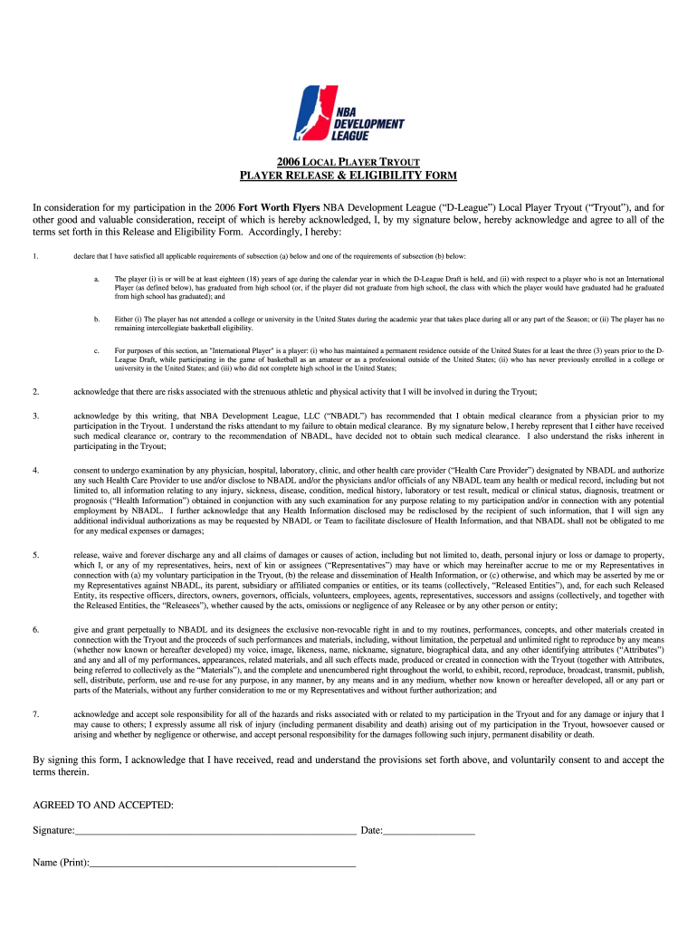 D League LPT Player ReleaseEligibility Form DOC