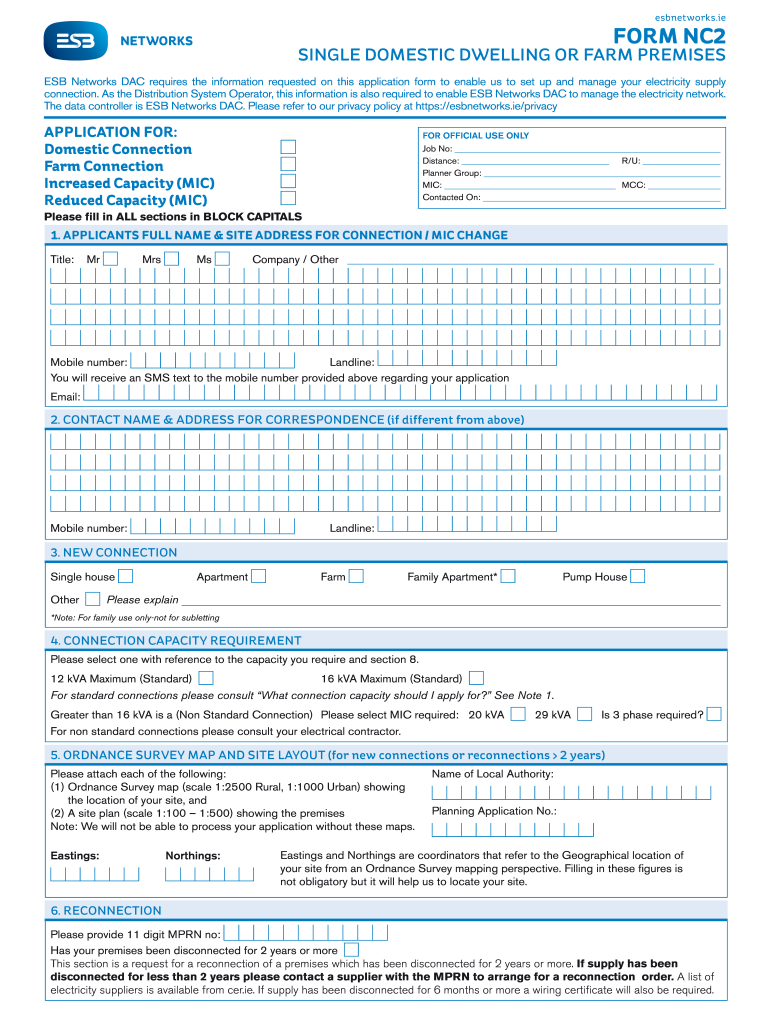  Esb Nc2 Form 2018-2024