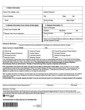 The Application Holy Cross Hospital  Form