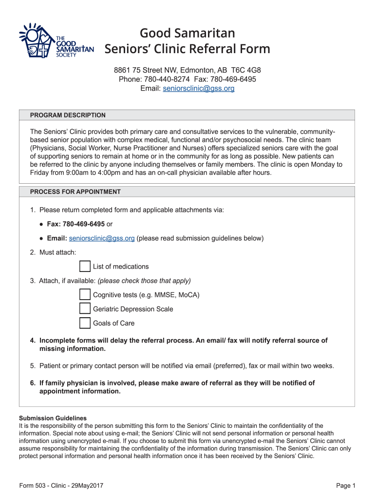 Good Samaritan Clinic  Form