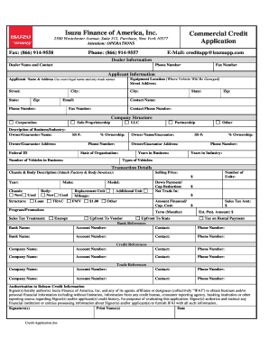 Isuzu Finance of America  Form