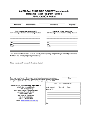 Get and Sign MHRP Application Form