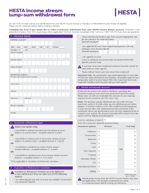 Hesta Withdrawal Form