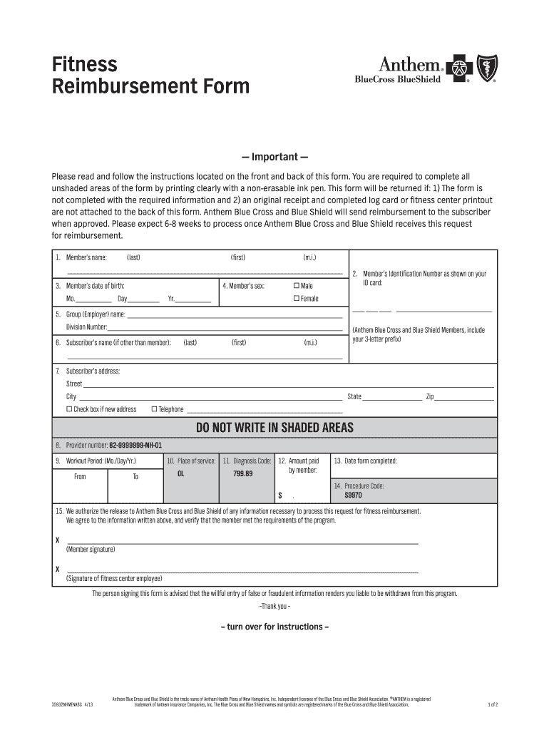 Aetna Fitness Reimbursement Form