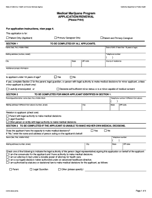  Medical Marijuana Identification Card CDPH Form # 9042 2018-2024