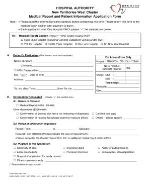  Tuen Mun Hospital Request for Medical Record Copy Data Access 2022