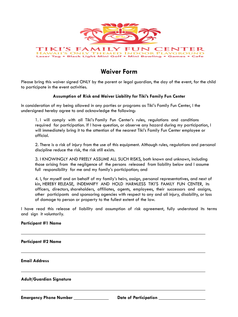 Tiki Waiver  Form