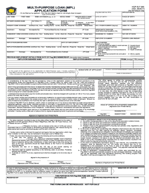 Pag Ibig Multi Purpose Loan Form Example