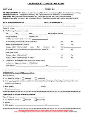 Army Corps  Form