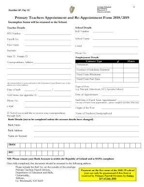 Teacher Appointment Form