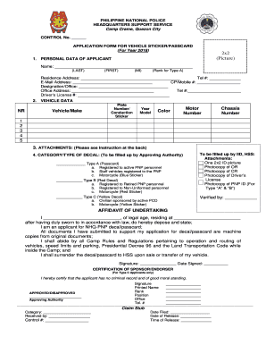 Afp Decal Form