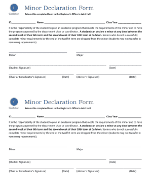 College Minor Declaration  Form