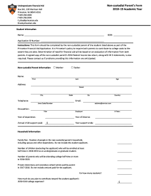  Non Custodial Parent's Form 19 Academic Year  Office of 2017
