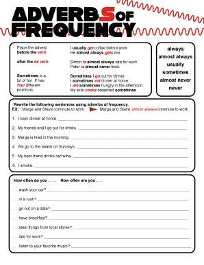 Frequency Adverbs PDF  Form