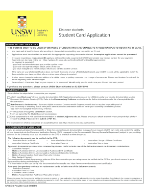 Unsw ID Card  Form