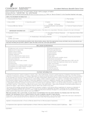 Guardian Wellness Claim Form