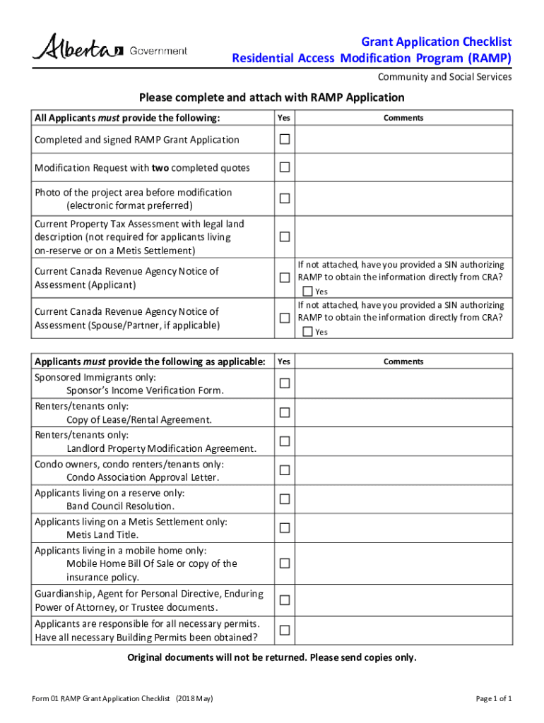  Ramp Application Form 2018