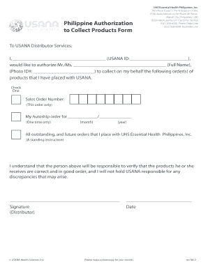 Usana Authorization Form