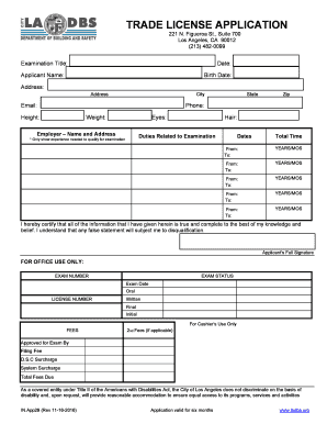  Trade Application Form 2016-2024