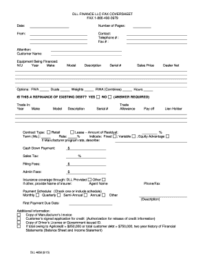  Dll Finance Llc Credit Application 2015-2024