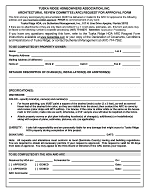 Arc Approval Form