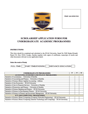 Zcas Scholarships  Form