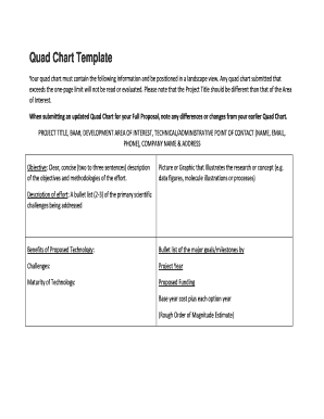 Quad Chart Template Word  Form