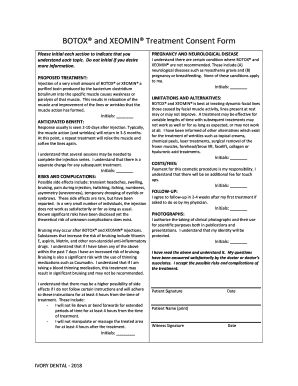  and Treatment Consent Form Ivory Dental 2018-2024