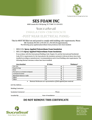 SES FOAM INC SucraSeal  Form