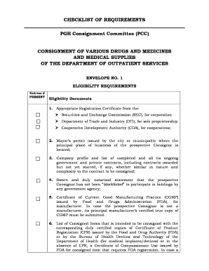 ToR PGH Consignment DPPS Philippine General Hospital  Form