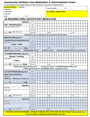 Drug Administration Chart  Form