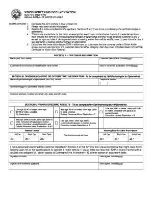  Indiana Bmv Vision Form 2018