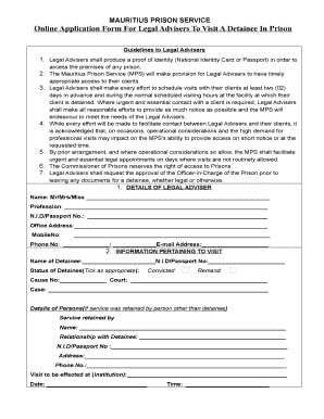 Prison Application Form