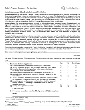 Seller S Property Disclosure Condominium Spdc 1  Form