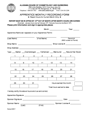 Apprentice Hours Sheet 9 DOC  Form