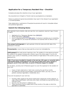  Application for Temporary Resident Visa Form 2017-2024