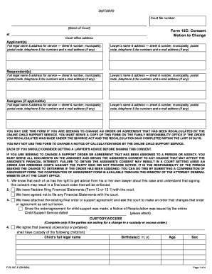  Form 15C Consent Motion to Change Ontario Court Services 2016-2024