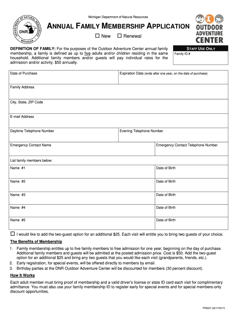 OAC Family Membership Form OAC Family Membership Form