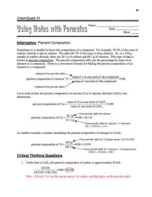 Chemquest 40 Using Moles with Formulas