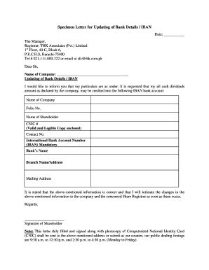 Bank Details Letterhead  Form