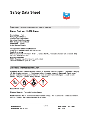 Diesel Safety Data Sheet  Form
