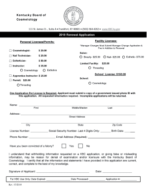 Renewal Licenses  Form