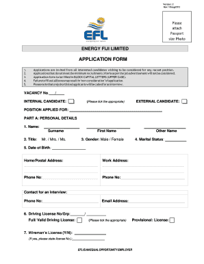 Energy Fiji Limited Forms