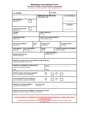 Mozambique Visa Application Form