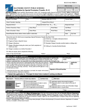  Bcps Special School Transfer Form 2017-2023