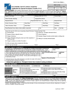  Bcps Special School Transfer Form 2017-2024