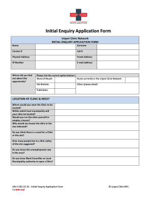 Unjani Clinic Prices  Form