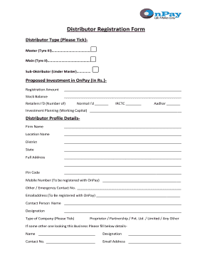 Distributor Registration Form