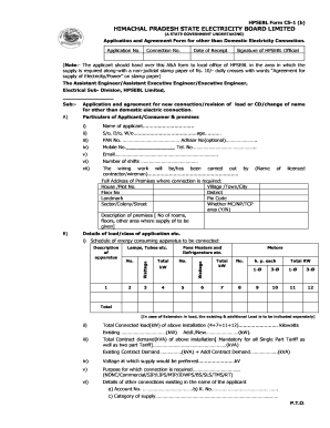 Hpseb Commercial Connection Form PDF Download