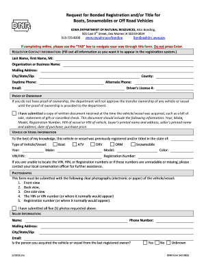 Iowa Dnr Bonding  Form